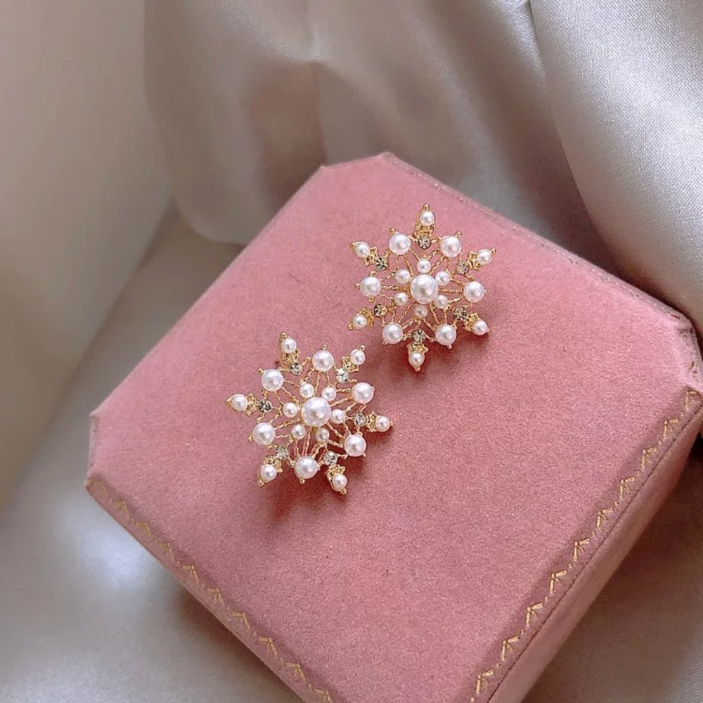 S925 Snowflake Starburst Earrings